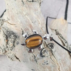 Cats Eye Turtle Pendant Necklace